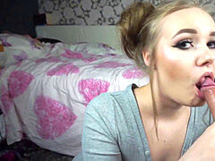 Pijpbeurt, Sperma in gezicht, Zweeds, Tiener