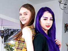 デカ尻, フェラチオ, 女 人男 人, 手コキする, 剃毛, タトゥー, ティーン, 三人