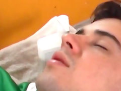 Football player got hurt and received suck off from teammate