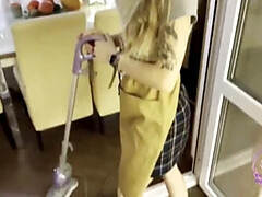 美女, ブロンド, フェラチオ, 浮気者, カワイイ, チン, Hd, キッチン