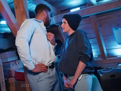 Cheeky burglar Gigi Max gives BBC a hot blowjob and ride