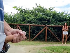 ビーチ, 手コキする, Hd, アウトドア, 公共, 赤毛, ガリガリ, 驚き