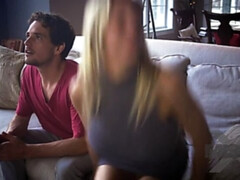 Grote kont, Blond, Bruinharig, Handbeurt, Hd, Moeder, Trio, Tieten likken