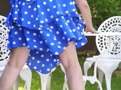 British housewife playing outside