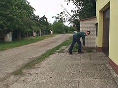 Lonely old grandma pleases an young guy