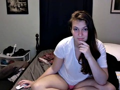sexy brunette hairjob and striptease, ponytail