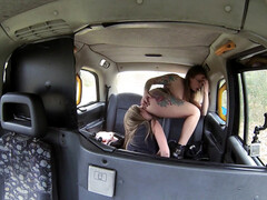 Lovely ladies make out in the backseat