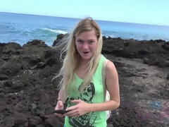 Amateur, Playa, Rubia, Desnudo, Al aire libre, Pov, Flaco, Tetas