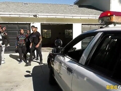 Grote lul, Zwart, Diep in de keel, Kokhalzen, Hd, Interraciaal, Politie, Ruw