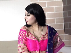 Indian auntie with big boobs fucks her step nephew hard