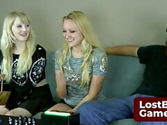 Blonde Teens Krystal & Anneliese in Hot Strip Game - Pirate Showdown & Pussy Eating