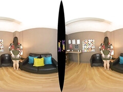 Leggy and busty Amelia B - Colours - Big natural tits in POV VR