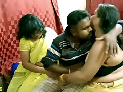 Indian Bengali boy getting scared to fuck two milf bhabhi !! Best erotic threesome sex