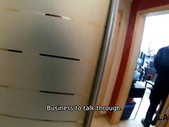 Schönheit, Grosse titten, Braunhaarige, Gehörnter ehemann, Hd, Milf, Büro, Rau