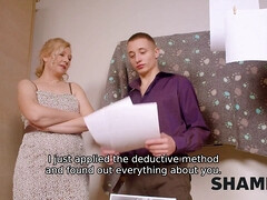 18 años, Rubia, Mamada, Madura, Hd, Maduro, Hijo, Medias largas