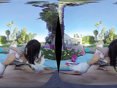ブロンド, フェラチオ, 大学生, 中出し, キス, ハメ撮り, オマンコ, 三人