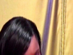 Belle grosse femme bgf, Gros cul, Gros seins, Sucer une bite, Brunette brune, Queue, Noir ébène, Lingerie