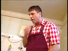 Lieveling, Grote lul, Blond, Pijpbeurt, Sperma shot, Lul, Keuken, Naakt