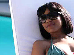 transsexual Natalie Mars fucks ebony gals pussy