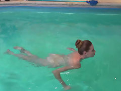 Ilona C swallow cum after fucking the poolboy