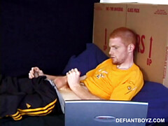 Young Tristian's Hot Solo Scene: Bathroom Jerk Off and Mirror Cum Shot