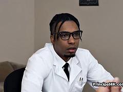 デカパイ, 黒人, フェラチオ, 黒人, オフィス, 馬乗り, 三人, オッパイの