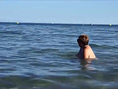 Wohlbeleibte schöne frauen, Strand, Französisch, Öffentlich