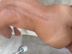 Early Party Guest Takes Hard Anal in Bathroom - Big Tits Blonde MILF