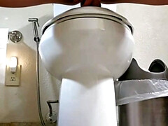 Leie, Dildo, Schwarz, Frau, Masturbation, Orgasmus, Schlampe, Toilette