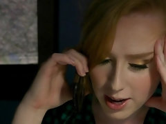 In den arsch, Paar, Füsse, Behaart, Absätze, Leder, Natürlich, Rotschopf