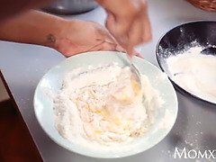 Kont, Grote lul, Bruinharig, Zwart, Hd, Interraciaal, Keuken, Tieten likken