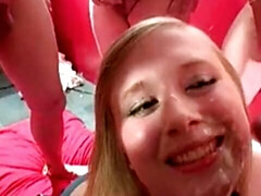 Британки, Буккаке, Сперма во рту, Семяизвержение, Сперма на лице, Группа, Оргазм, Вечеринка