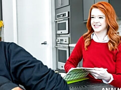 In den arsch, Grosser arsch, Grosser schwanz, Blasen, Hundestellung, Rotschopf, Kurzes haar, Dürr