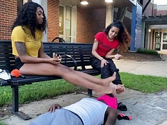 Cul, Dingue, Pieds, Femme dominatrice, Fétiche, Chatte, Esclave, Nénés