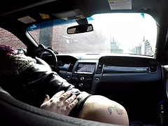 Noire, Voiture, Noir ébène, Hard, Prostituée, Suçant