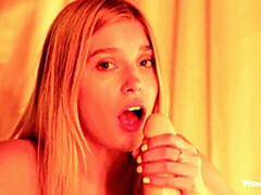 Grosser schwanz, Grosse titten, Blondine, Blasen, Handjob, Masturbation, Dürr, Jungendliche (18+)