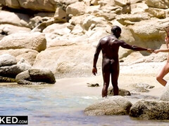 Playa, Negro, Rubia, Polla, Pajear, Interracial, Flaco, Tetas