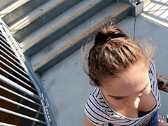 Real Teens - Brunette Bubble Butt Teen Fucks Outdoors