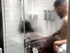 Kont, Grote mammen, Zwart, Hardcore, Huisgemaakt, Natuurlijke tieten, Kut duiken, Douche