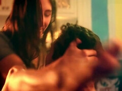 Grosser schwanz, Braunhaarige, Kehlenfick, Schwanz, Handjob, Hd, Natürlich, Titten