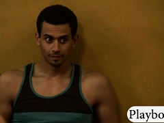 Sexy girls pole dancing and teasing dudes while naked