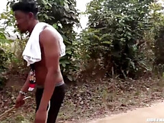 Asiático, Culo, Tetas grandes, Negro, Estilo perrito, Ébano, Al aire libre, Sexo fuerte