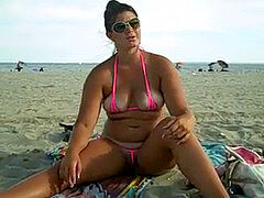 Crystal's bathing suit Doesn't cover Her Ass Or cunt!