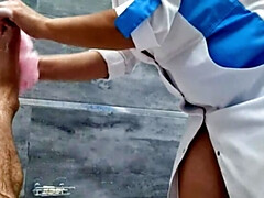 素人, イく瞬間, チン, 露出狂, 手コキする, 看護婦, オフィス, オッパイの