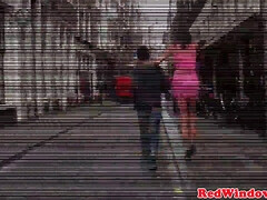 茶髪の, バック, ヨーロピアン, 女 人男 人, 娼婦, ストッキング, タトゥー, 三人