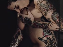 美女, 茶髪の, 大学生, 指いじり, キス, レズビアン, なめる, シャワー