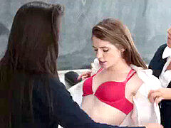 Penetracion con dedos, Lesbiana, Adolescente, Trio, Uniforme