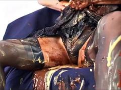 AI Enhanced Hazel May - Chocolate and Custard in Blue Dress: Solo, Mature  Pornhub Porn