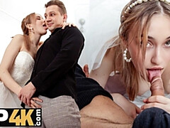 フェラチオ, 結婚, 捕まる, ドレス, ハードコア, 3p男男女, ティーン, 結婚式