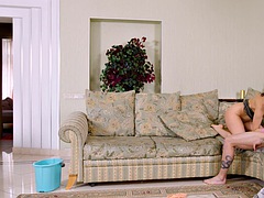 茶髪の, エロ熟女, ハードコア, メイド, 熟年, 淫乱熟女, 魅力的, 一人